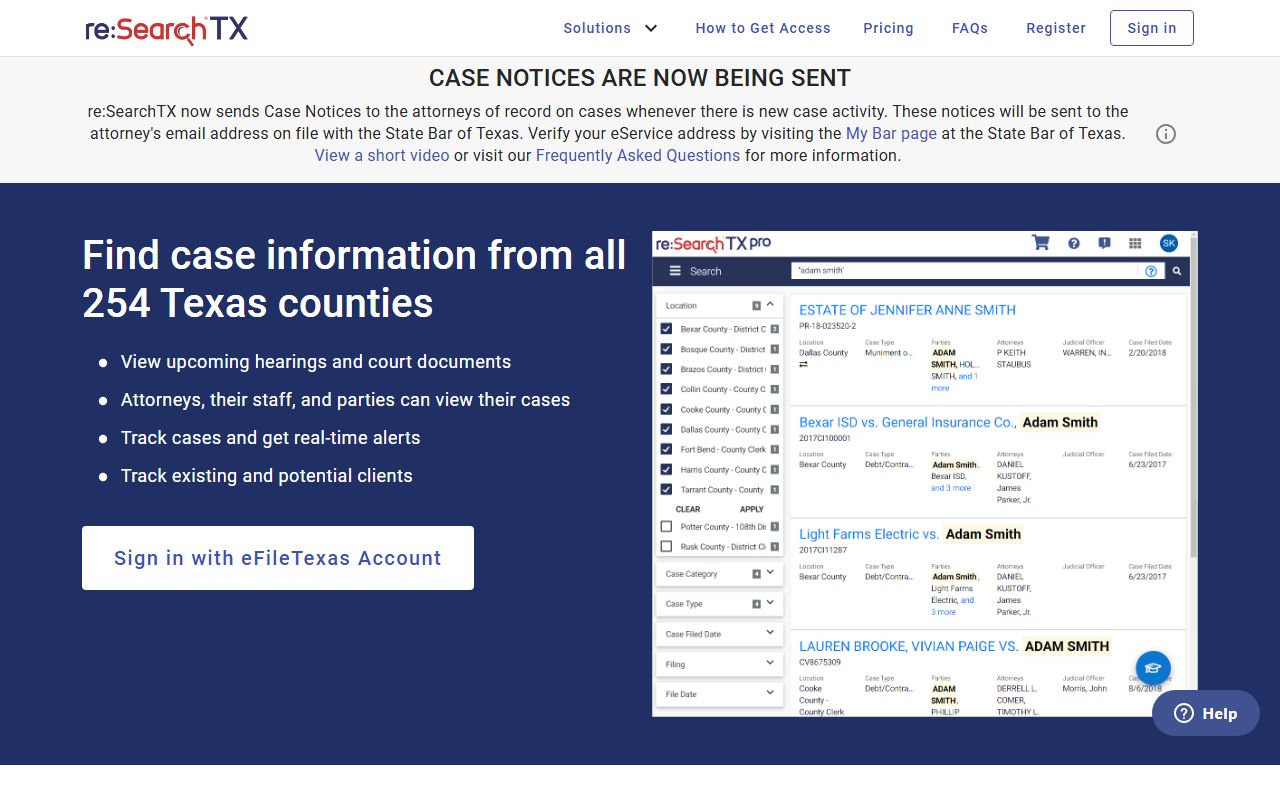 re:SearchTX Bosque County court records portal